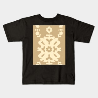 Taupe and Cream Modern Damask Medallion Kids T-Shirt